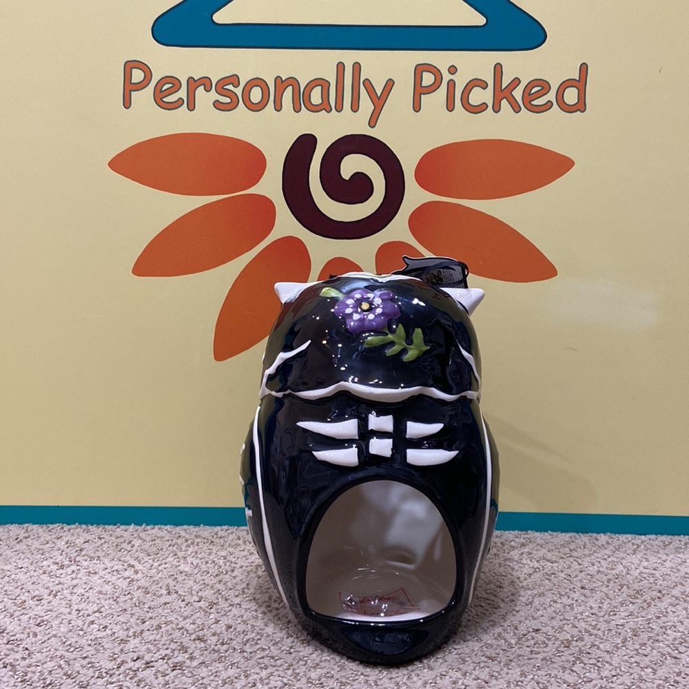 Blue Sky Clayworks “DAY OF THE DEAD OWL” Tealight Holder - Picture 3 of 9